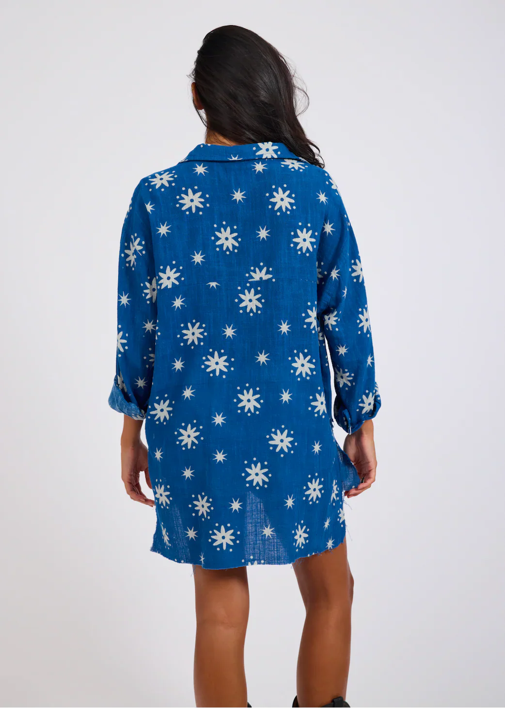 ONE TEASPOON Womens Supernova Muslin Shirt in Blue - Image 7