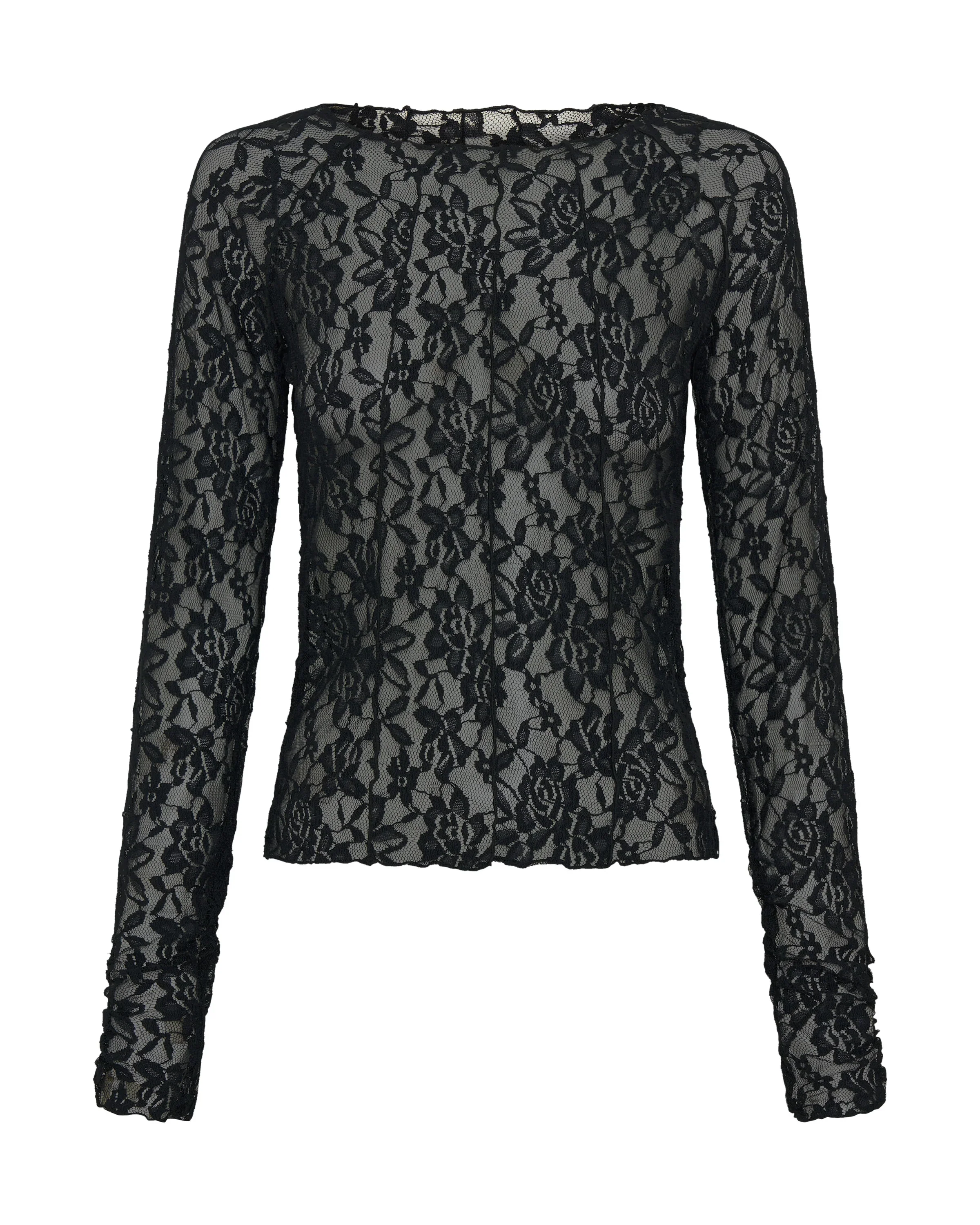 ONE TEASPOON Womens Wednesday Lace Long Sleeve Top in Black - Image 10
