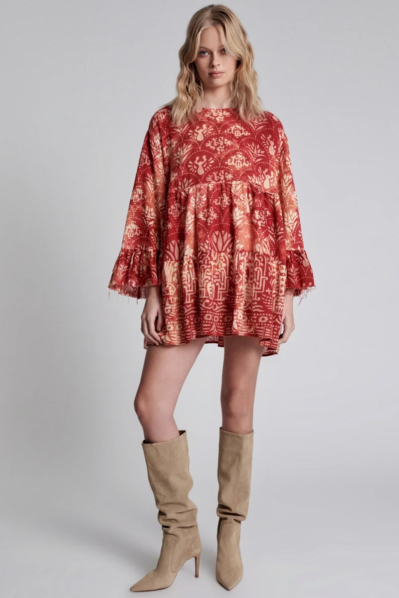 ONETEASPOON Womens Babylon Garden Magique Dress - Fire - Image 5