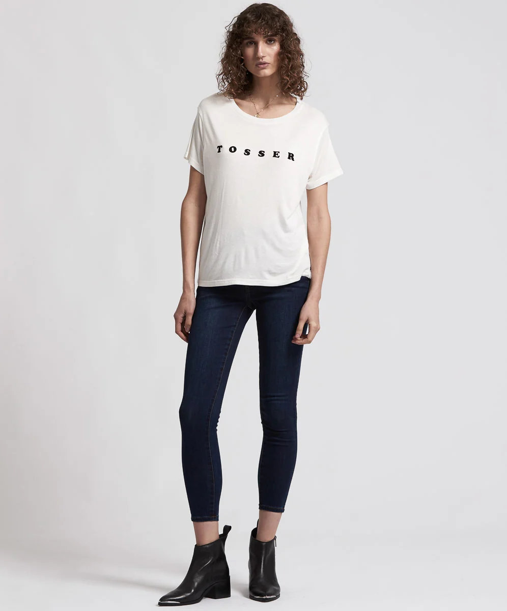 OneTeaspoon WOMENS  BAMBOO TOSSER TEE OFF WHITE - Image 3