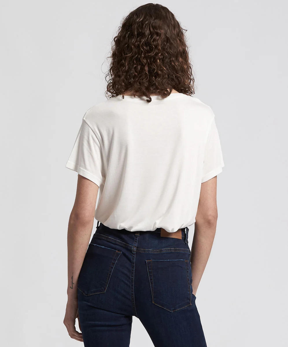 OneTeaspoon WOMENS  BAMBOO TOSSER TEE OFF WHITE - Image 5