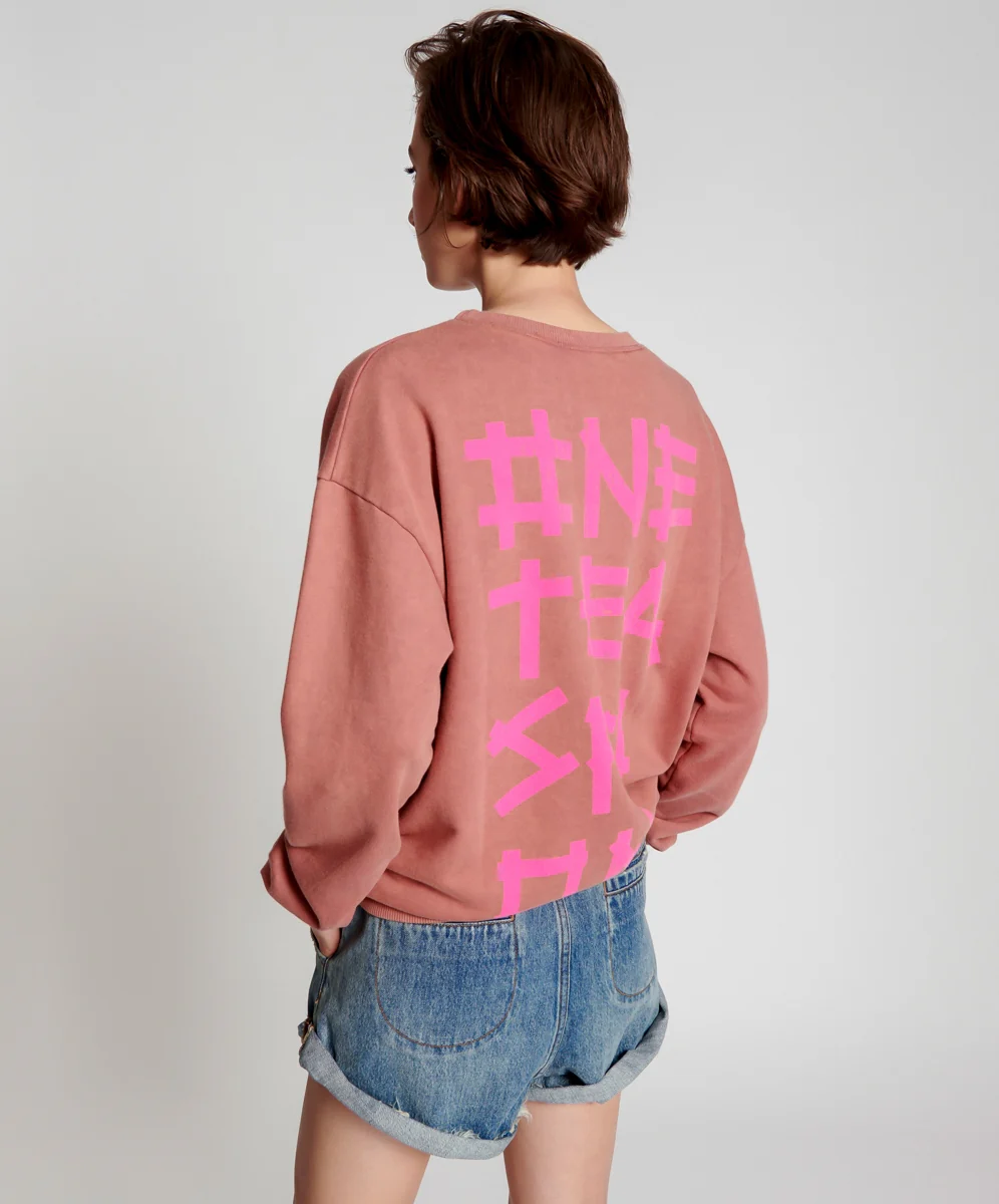 OneTeaspoon WOMENS BOWER BIRD LOGO SWEATER - WASHED PINK - Image 4