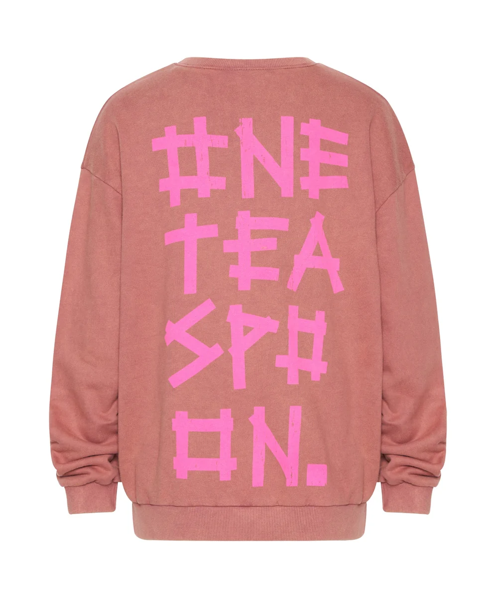 OneTeaspoon WOMENS BOWER BIRD LOGO SWEATER - WASHED PINK - Image 5