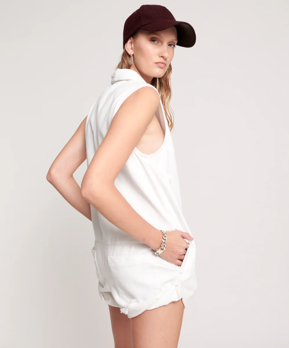 OneTeaspoon WOMENS MINI BRAXTON UTILITY PLAYSUIT  - WHITE - Image 6