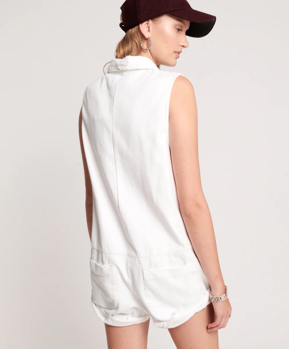 OneTeaspoon WOMENS MINI BRAXTON UTILITY PLAYSUIT  - WHITE - Image 7