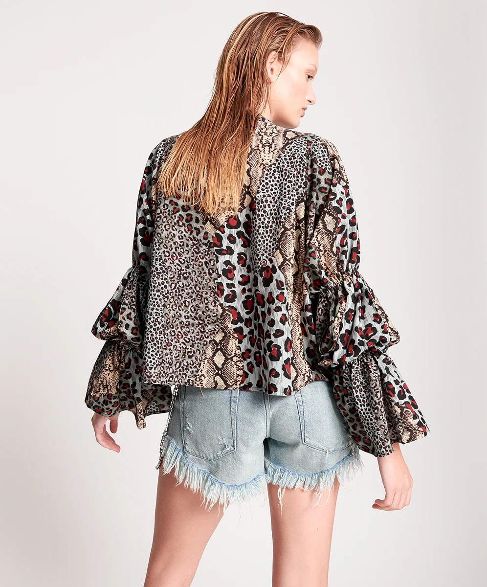 OneTeaspoon WOMENS PUNK PYTHON SOPHISTICATED SAVAGE TOP - Image 2