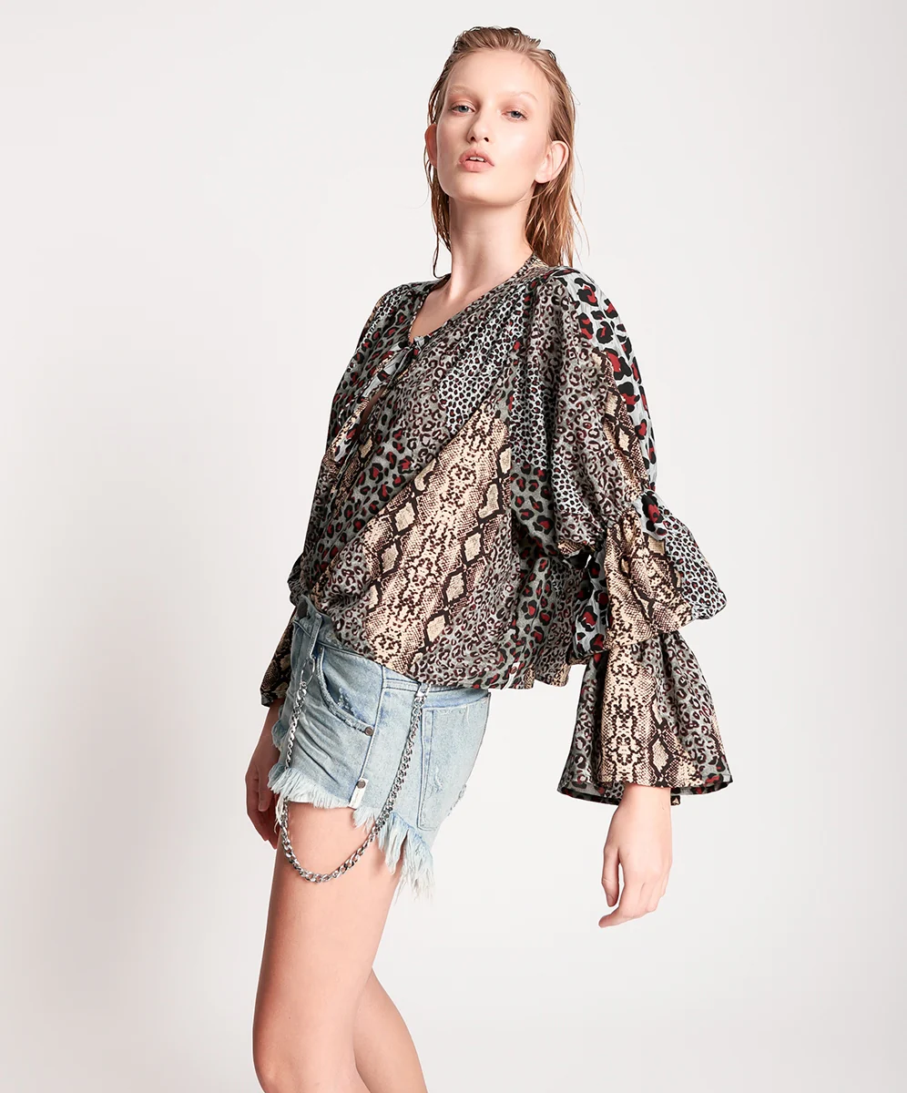 OneTeaspoon WOMENS PUNK PYTHON SOPHISTICATED SAVAGE TOP - Image 4