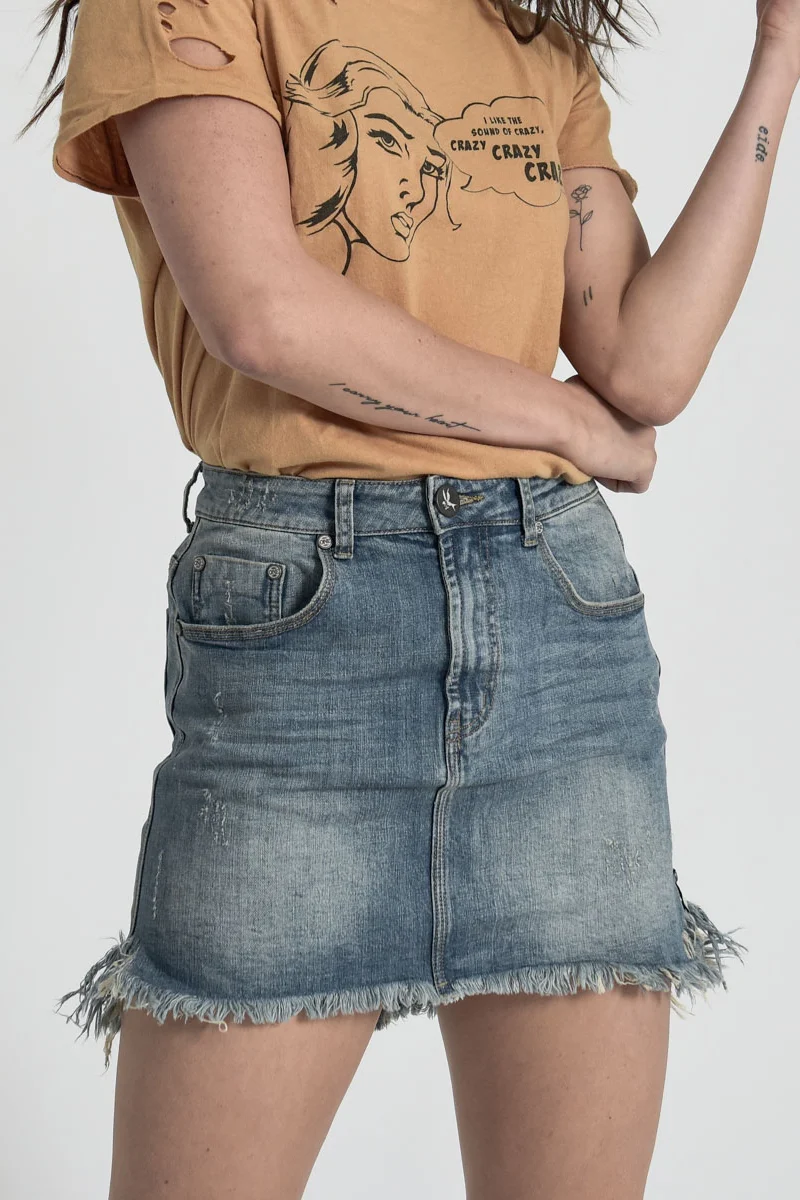 OneTeaspoon WOMENS STORM BOY STRETCH 2020 MINI HIGH WAIST DENIM SKIRT - Image 2