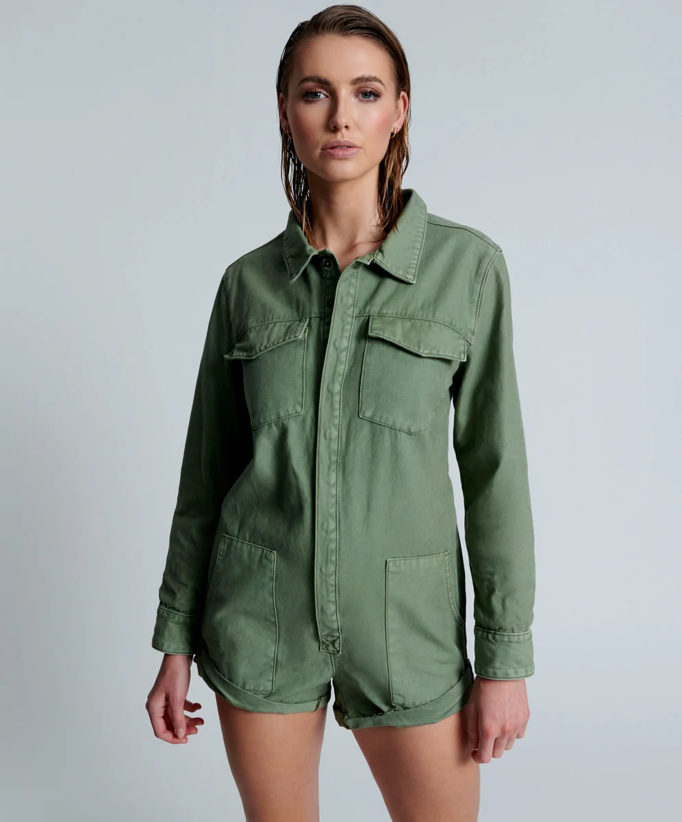 OneTeaspoon WOMENS SUPER KHAKI CARGO PROPHECY JUMPSUIT - SUPER KHAKI - Image 9