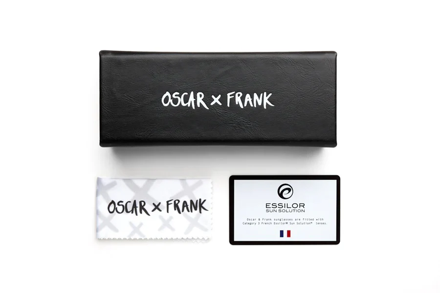 OSCAR & FRANK Citra Sunglasses Gloss Black/ White - Image 8