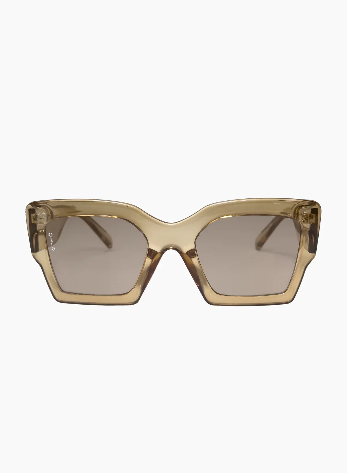 OTRA EYEWEAR Pipa Sunglasses- Transparent Gold/ Brown - Image 3