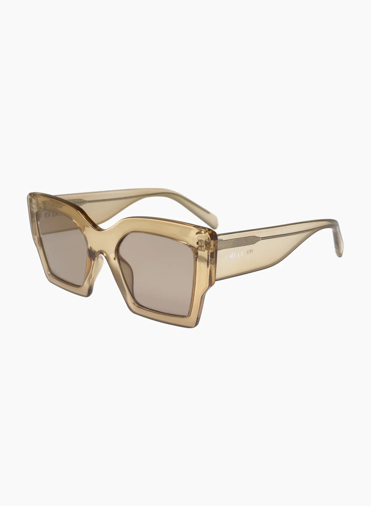 OTRA EYEWEAR Pipa Sunglasses- Transparent Gold/ Brown - Image 4