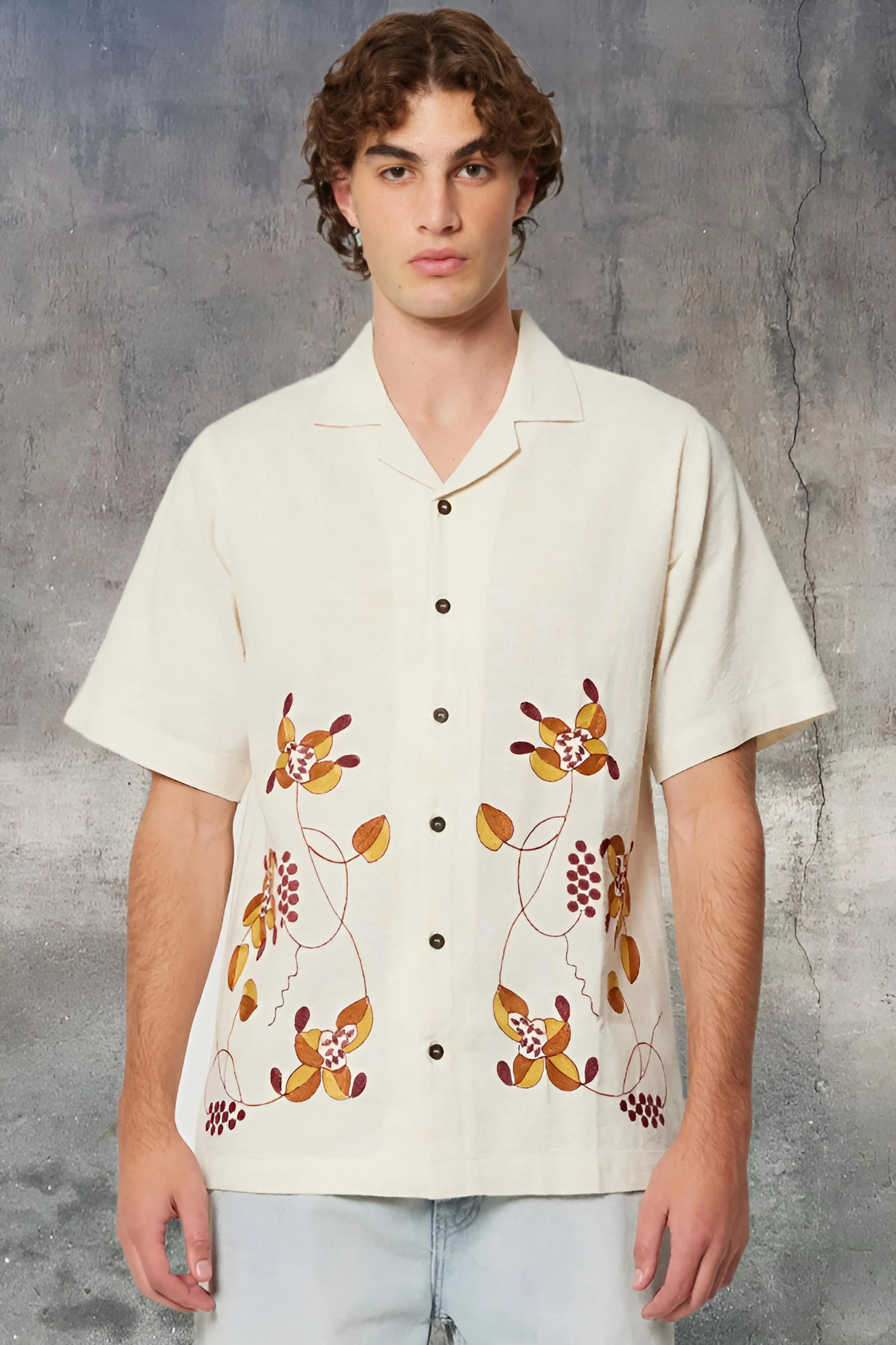ROLLAS Mens Creeper Bowler Shirt - Vintage White