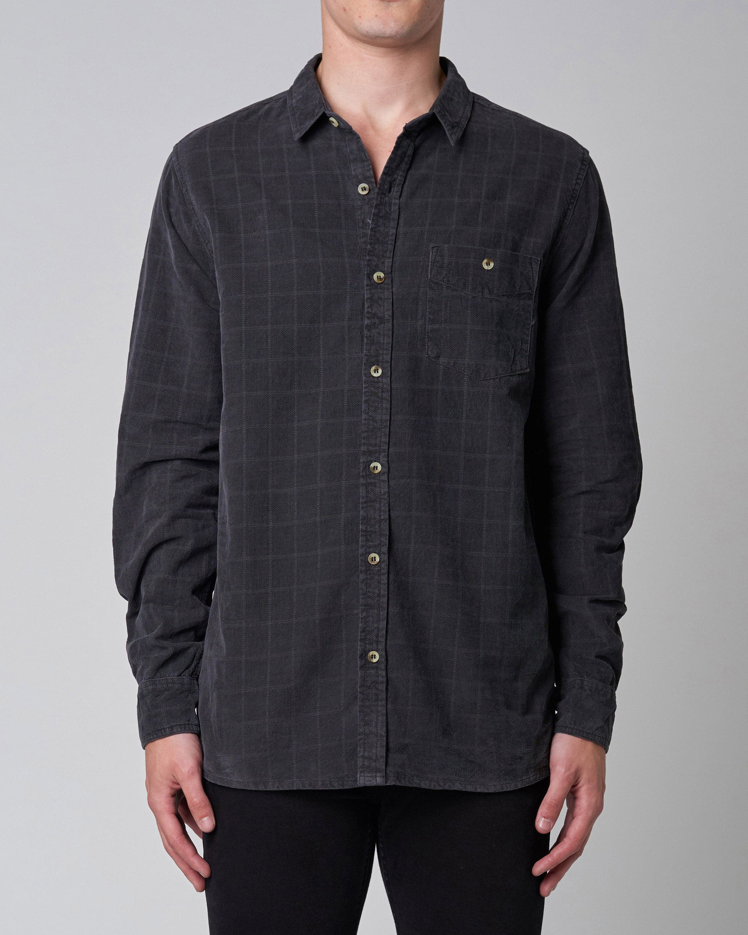 ROLLAS Mens Men at Work Tile Cord Shirt - Black - Image 3