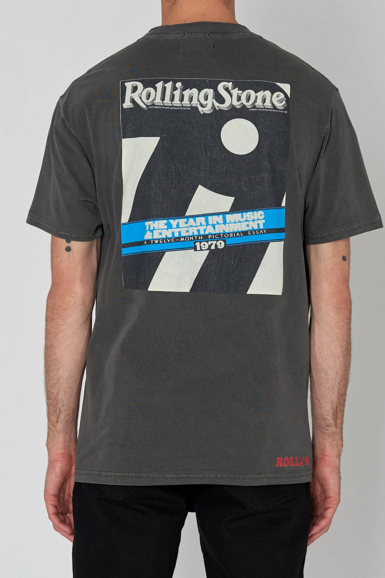 ROLLAS Mens Rolling Stone 79 Cover Tee - Washed Black