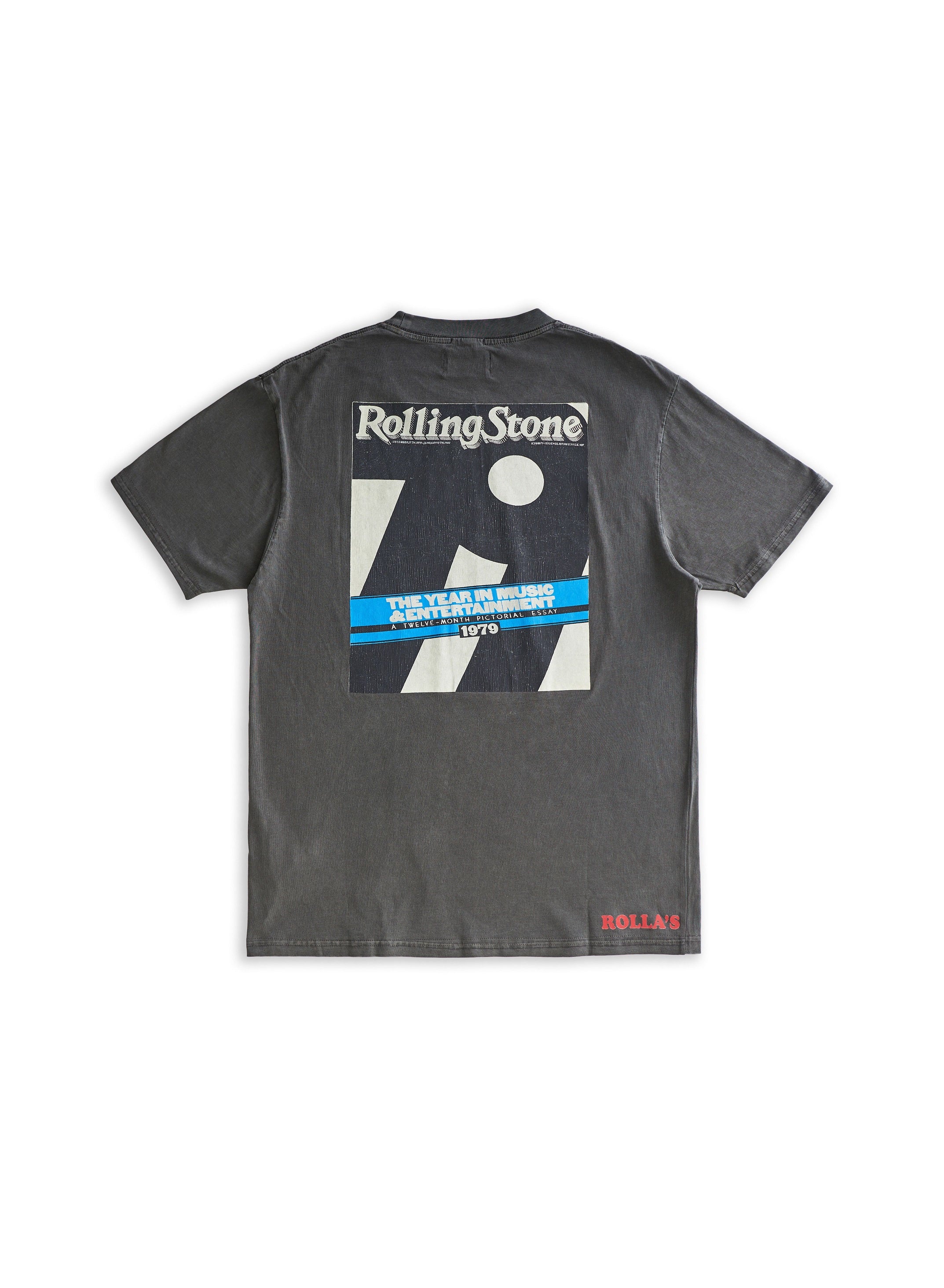 ROLLAS Mens Rolling Stone 79 Cover Tee - Washed Black - Image 4