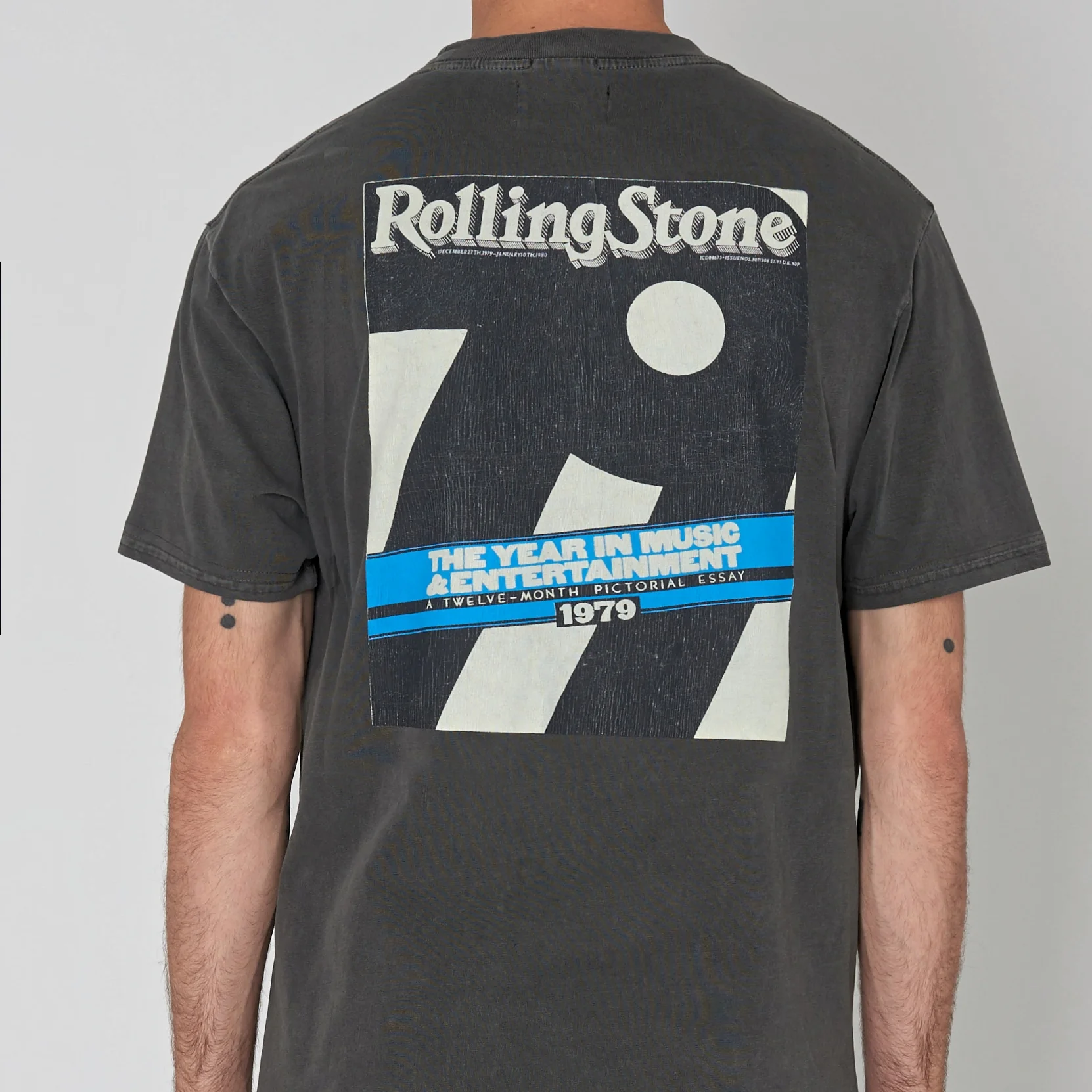 ROLLAS Mens Rolling Stone 79 Cover Tee - Washed Black - Image 5