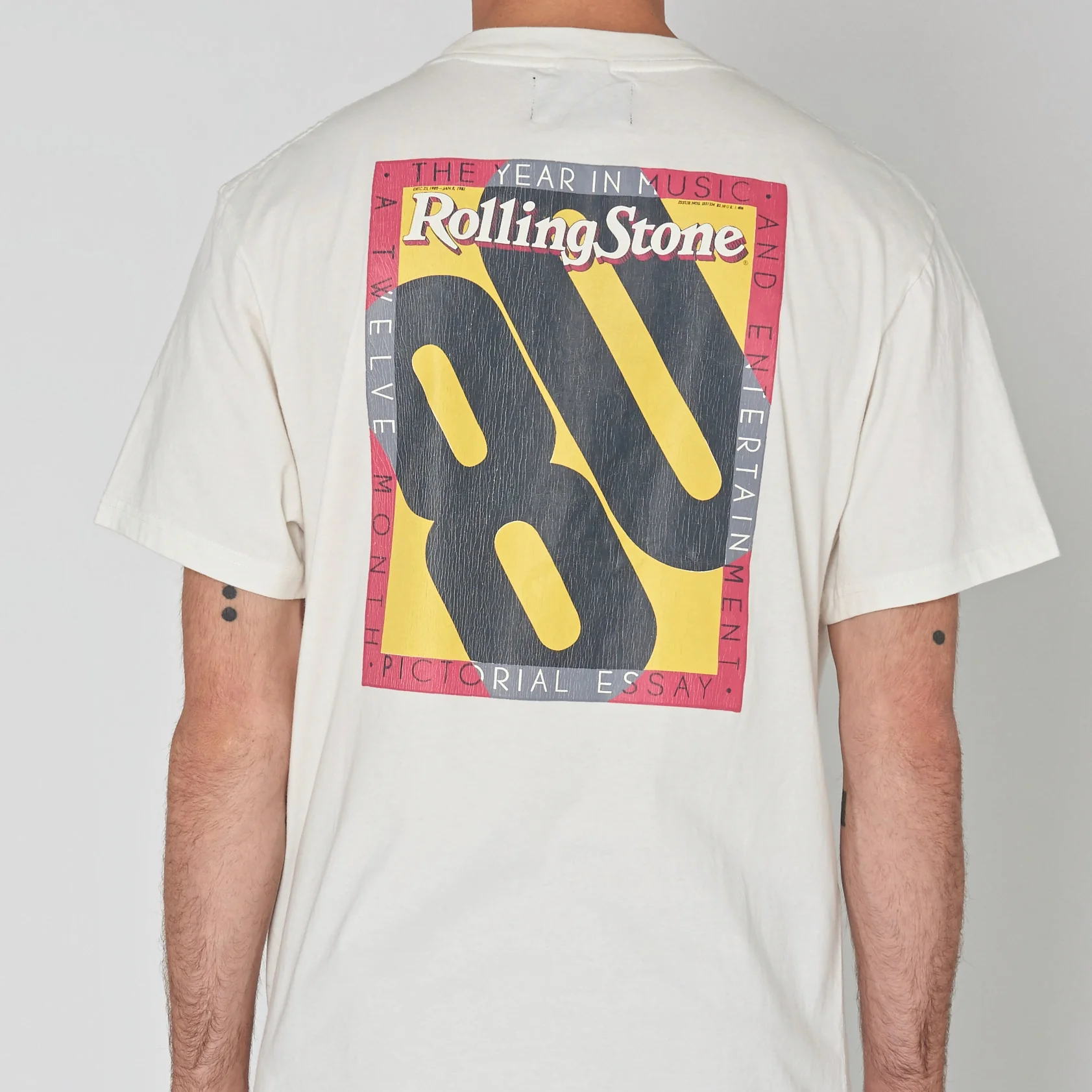 ROLLAS Mens Rolling Stone 80 Cover Tee - Vintage White - Image 3