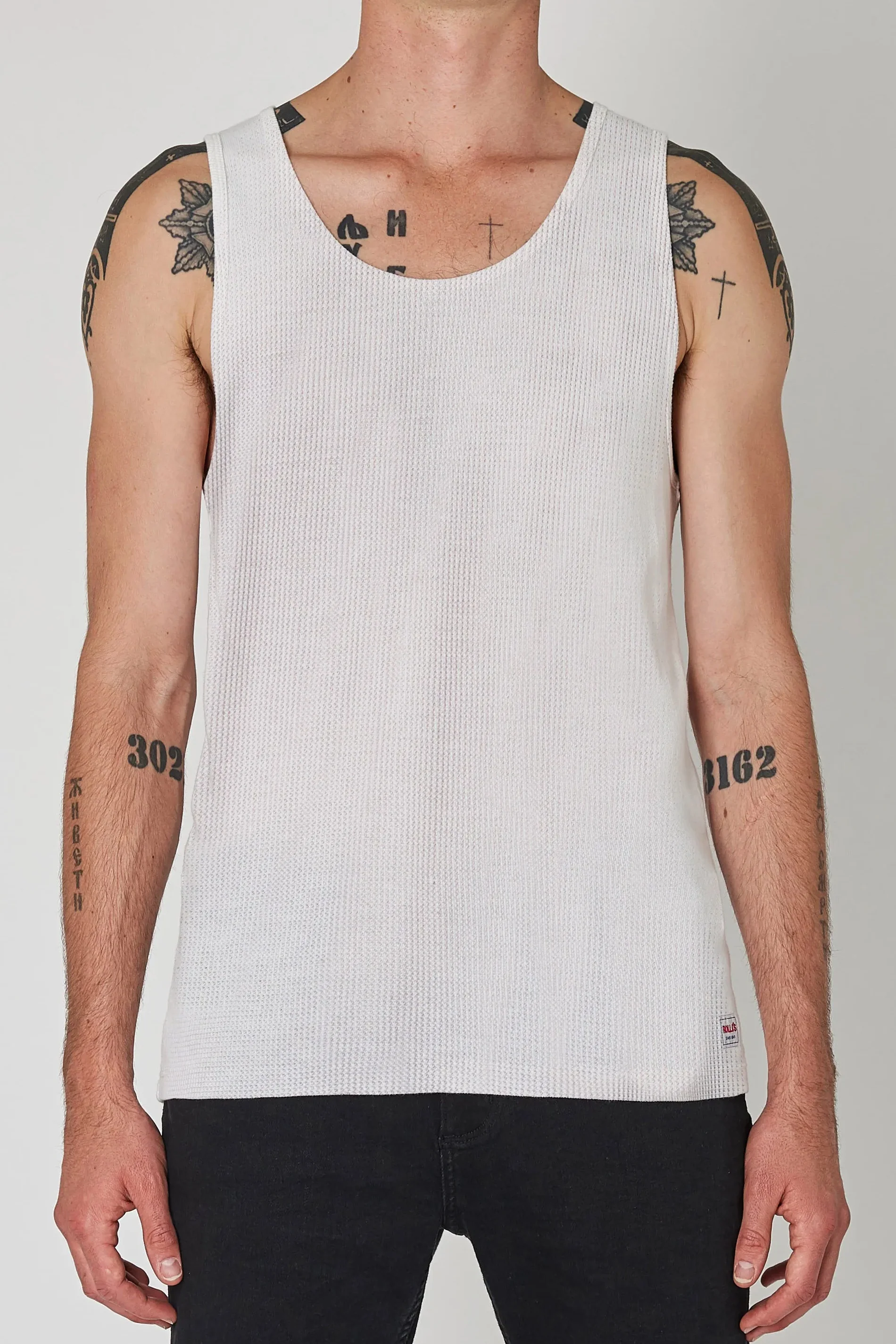 ROLLAS Mens Trade Waffle Tank - Vintage White
