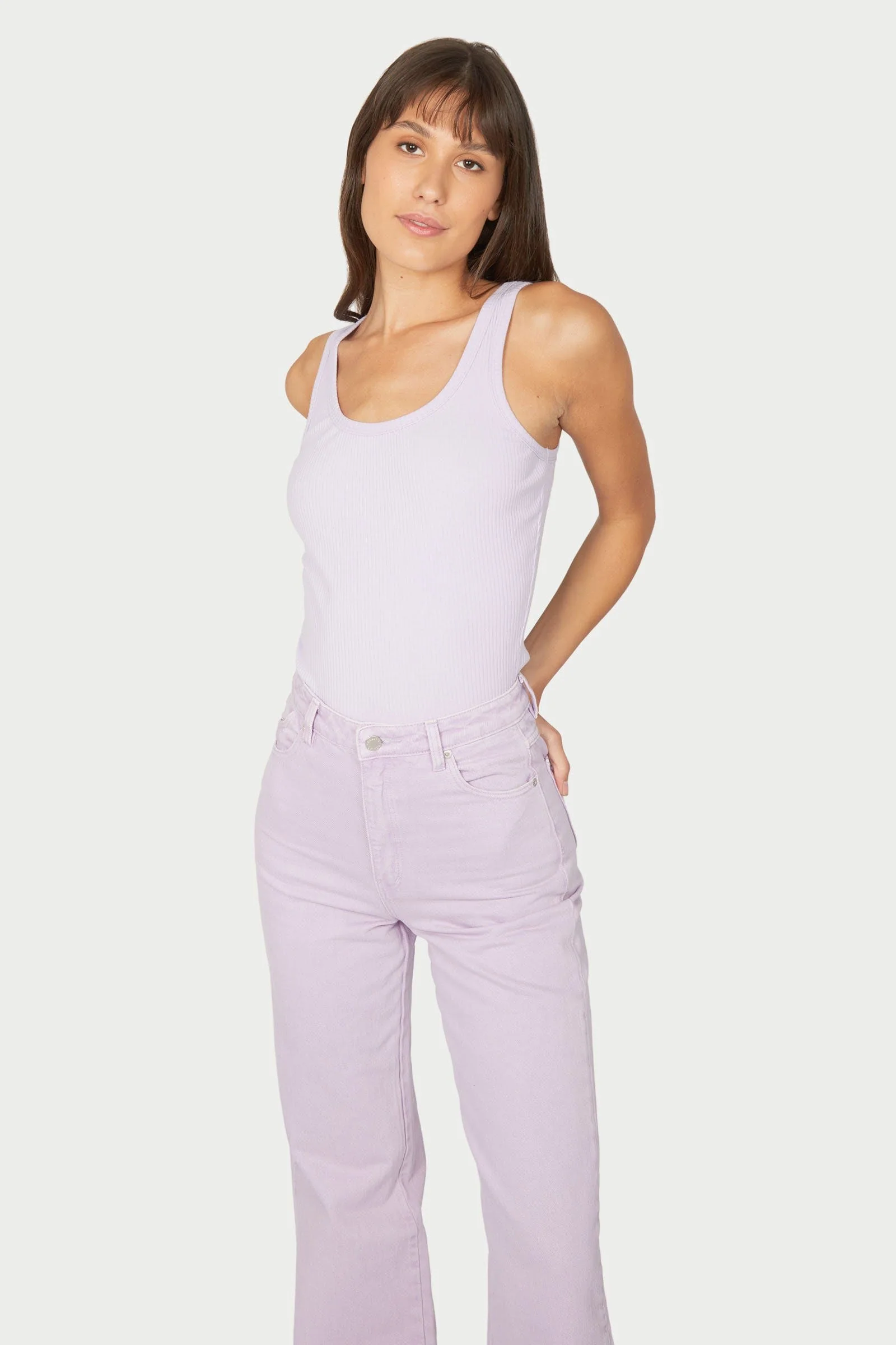ROLLAS Womens Classic Rib Tank - Lavender - Image 5