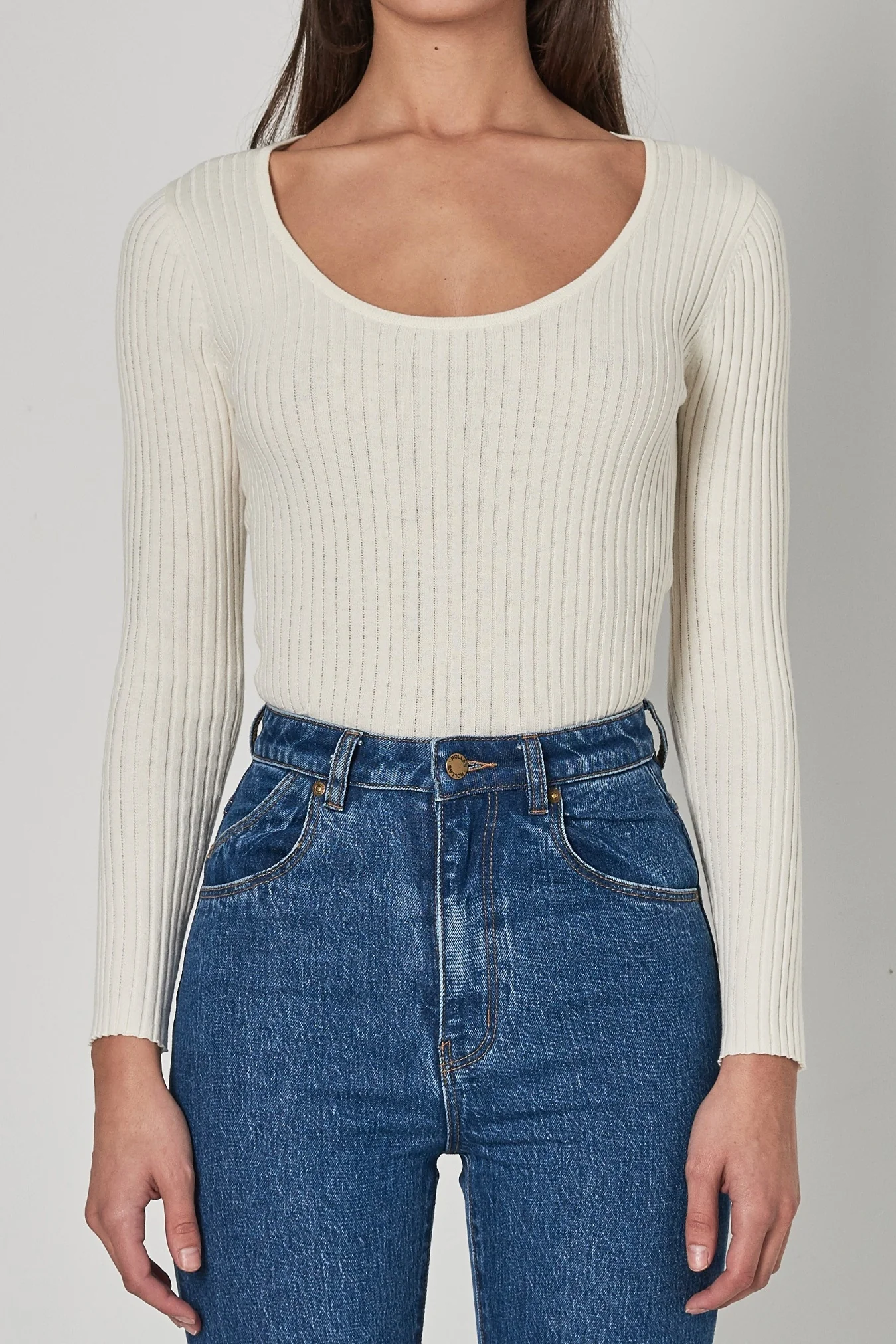 Rollas WOMENS CLASSIC RIB TOP - OFF WHITE - Image 2