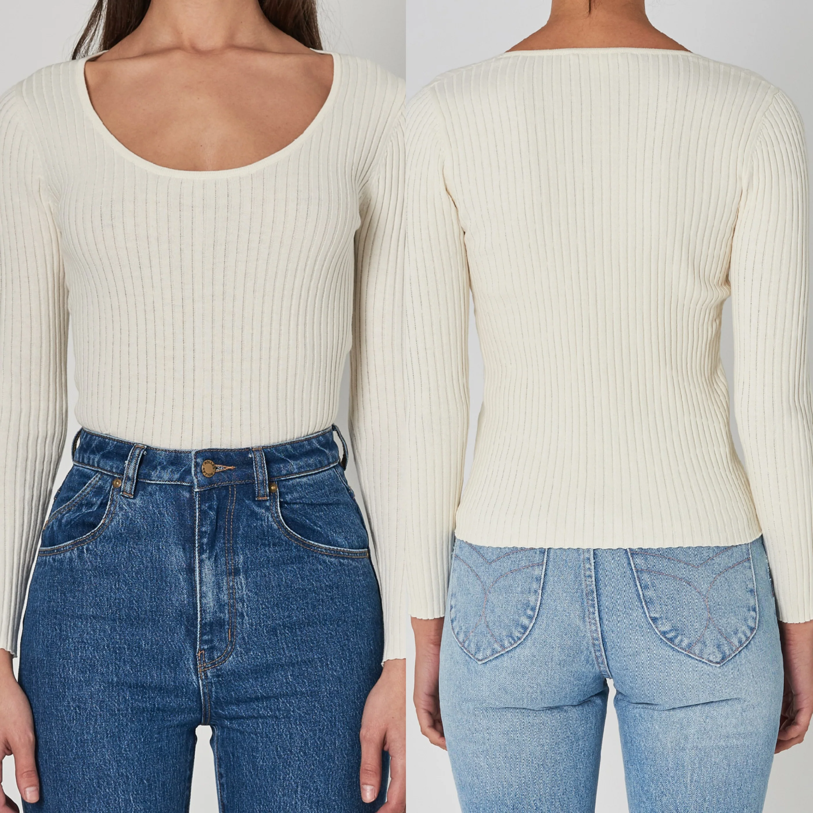 Rollas WOMENS CLASSIC RIB TOP - OFF WHITE - Image 3