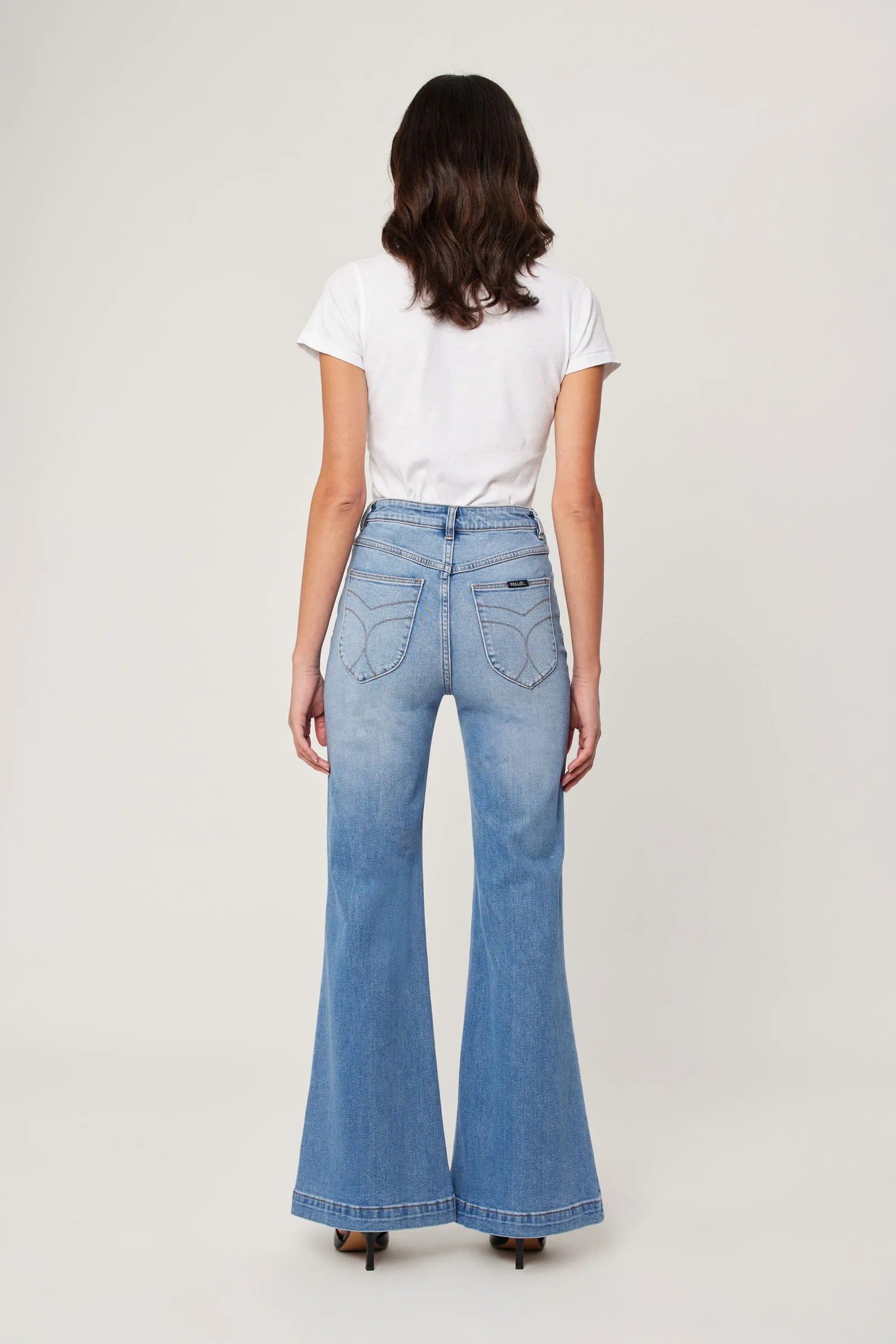 ROLLAS Womens Eastcoast Denim Flare Kate - Mid Vintage Blue - Image 3