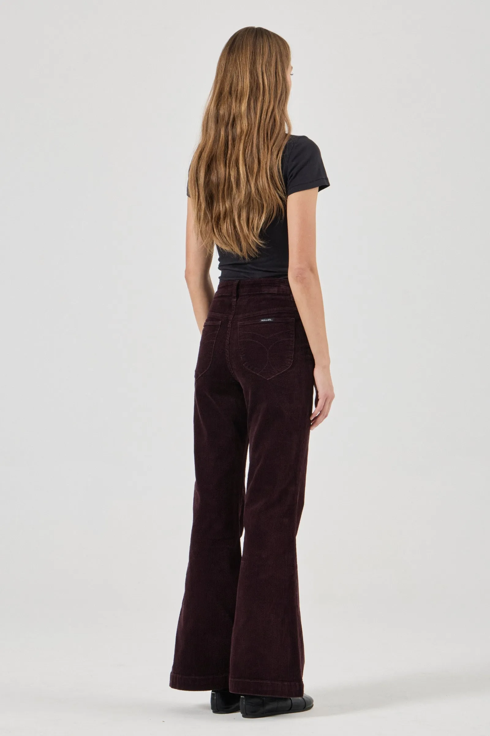 ROLLA'S Womens Eastcoast Flares in Dark Cherry Cord - Image 6
