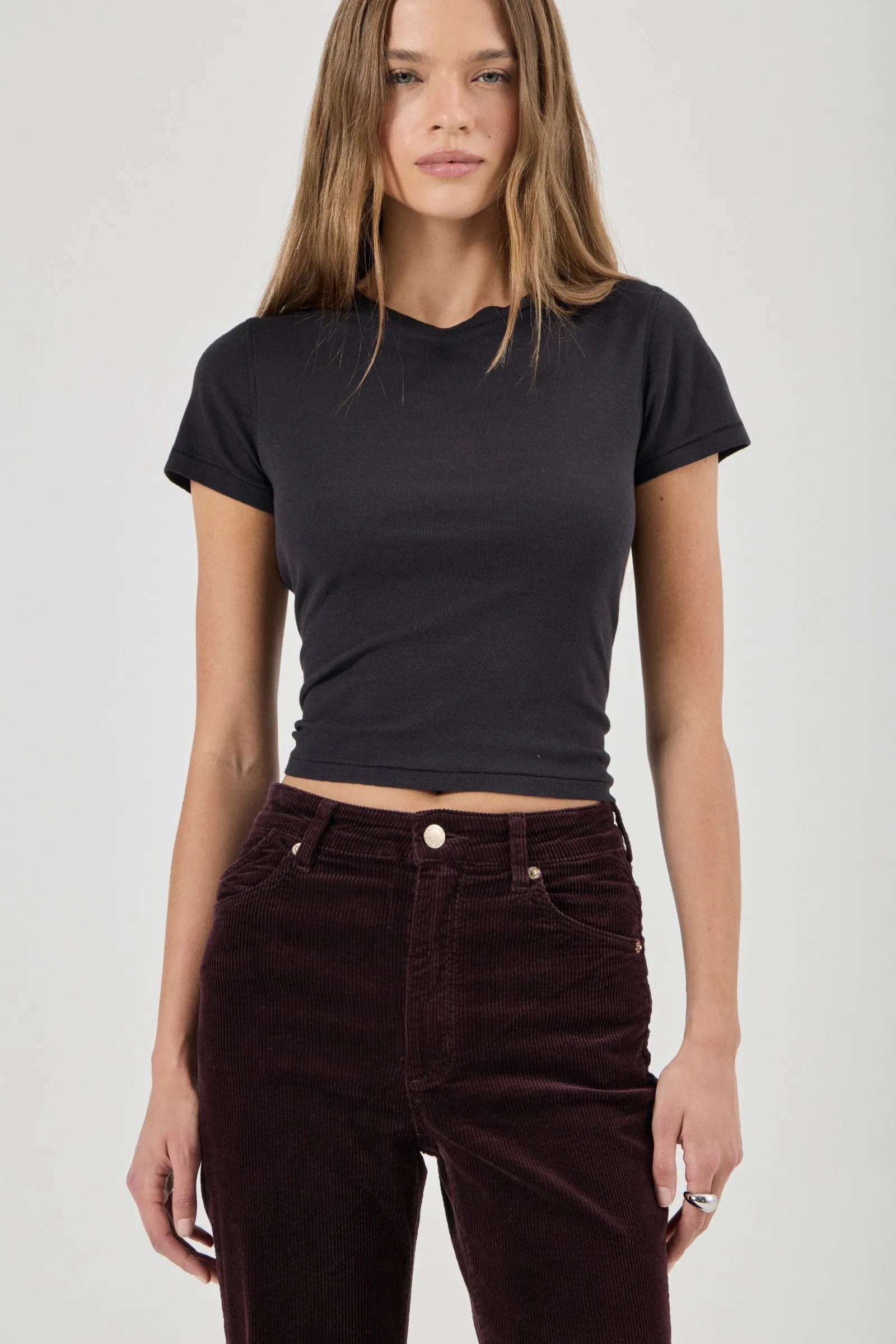 ROLLA'S Womens Eastcoast Flares in Dark Cherry Cord - Image 7
