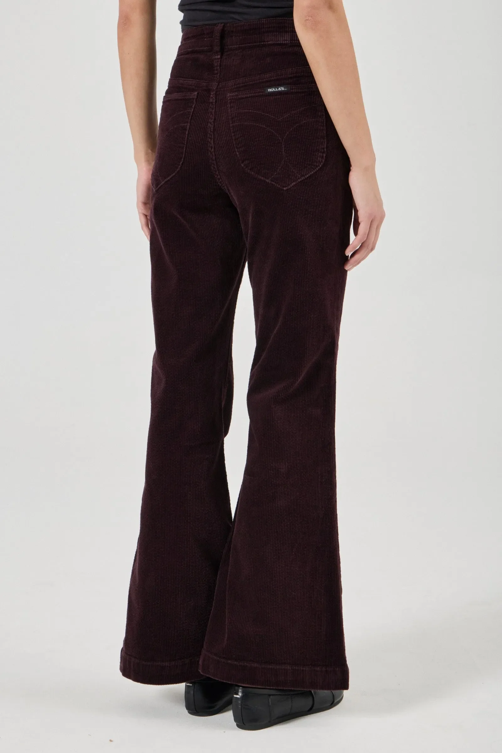 ROLLA'S Womens Eastcoast Flares in Dark Cherry Cord - Image 8