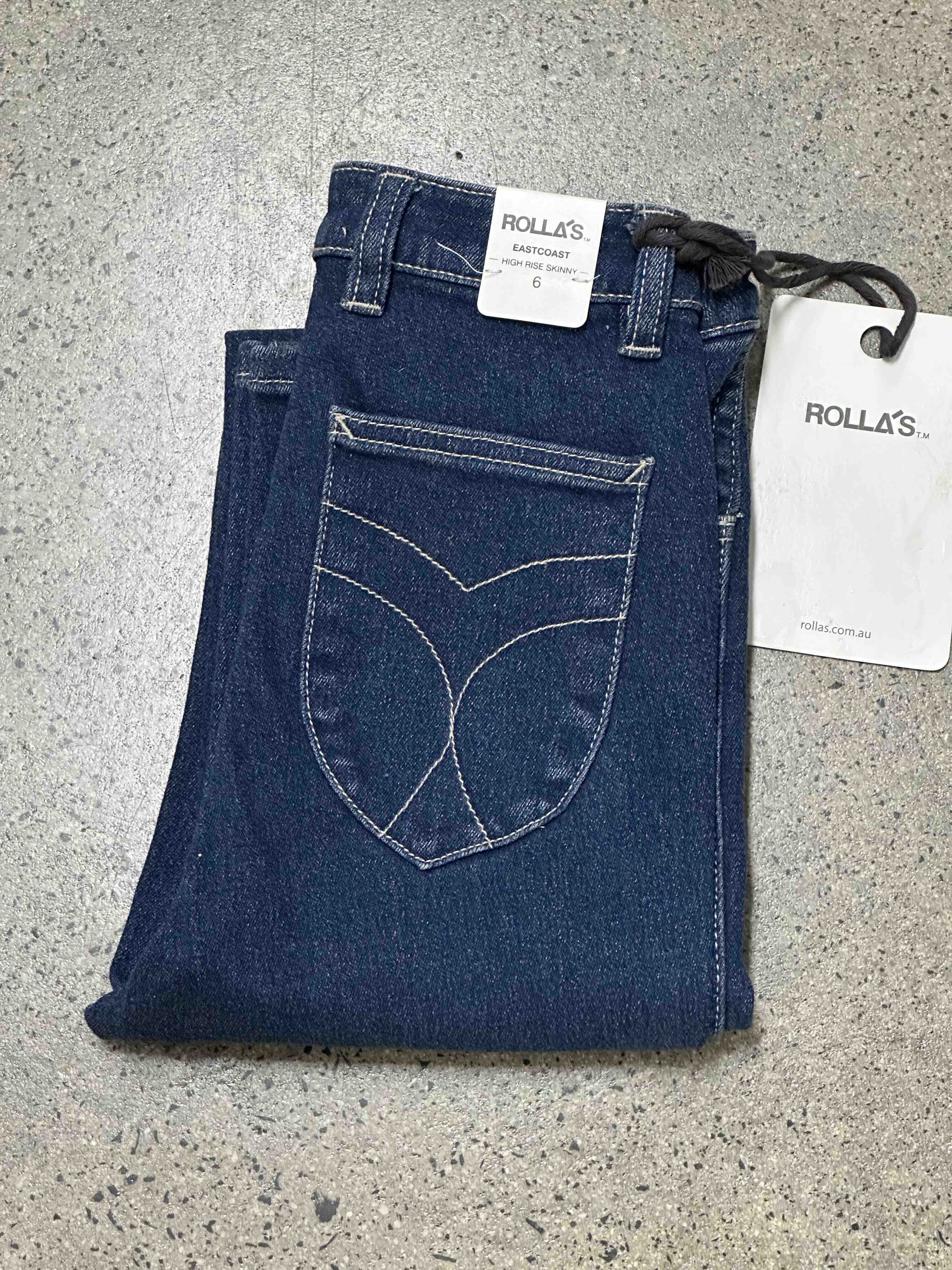 ROLLAS Womens Eastcoast High Rise Skinny Jeans - Blue Rain - Image 5