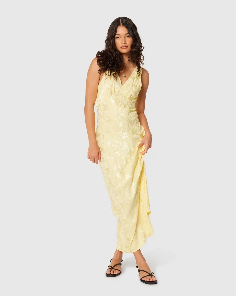ROLLAS Womens Eliza Jacquard Maxi Dress - Limoncello - Image 4