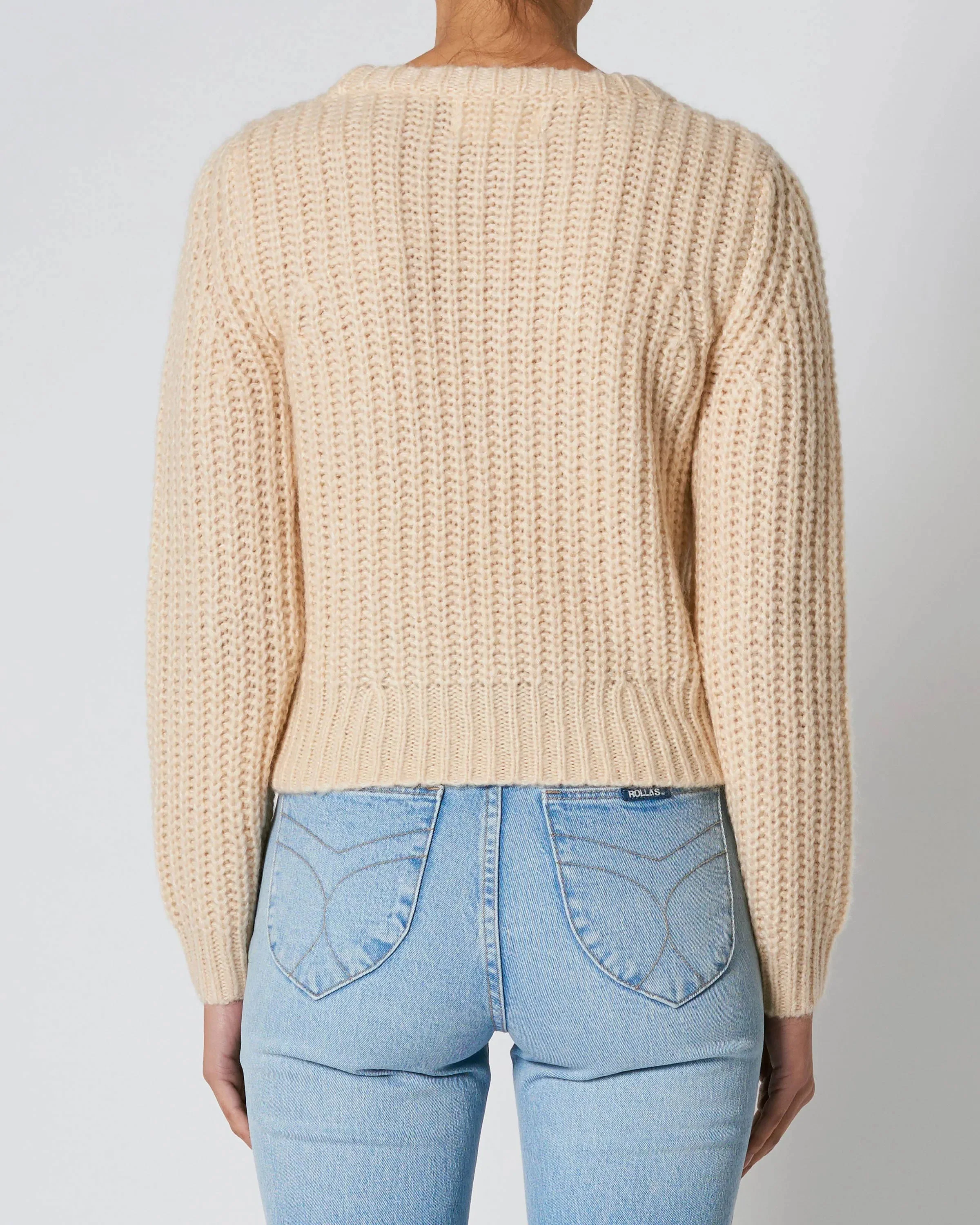 ROLLAS Womens Fluffy Sailor Sweater Cream - Image 2