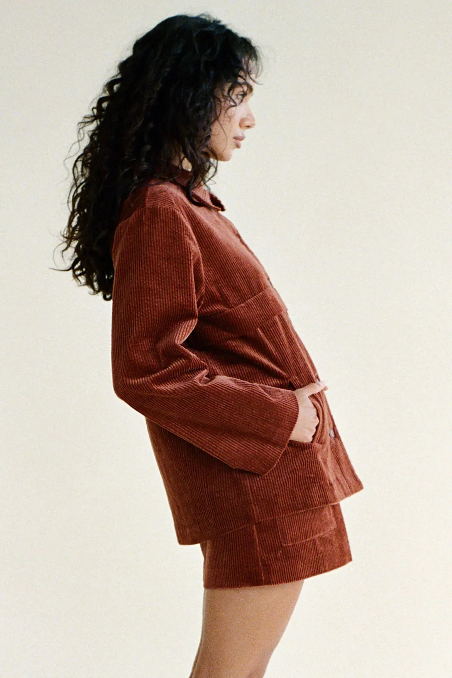 ROLLAS Womens  Francoise Cord Jacket Chestnut - Image 3