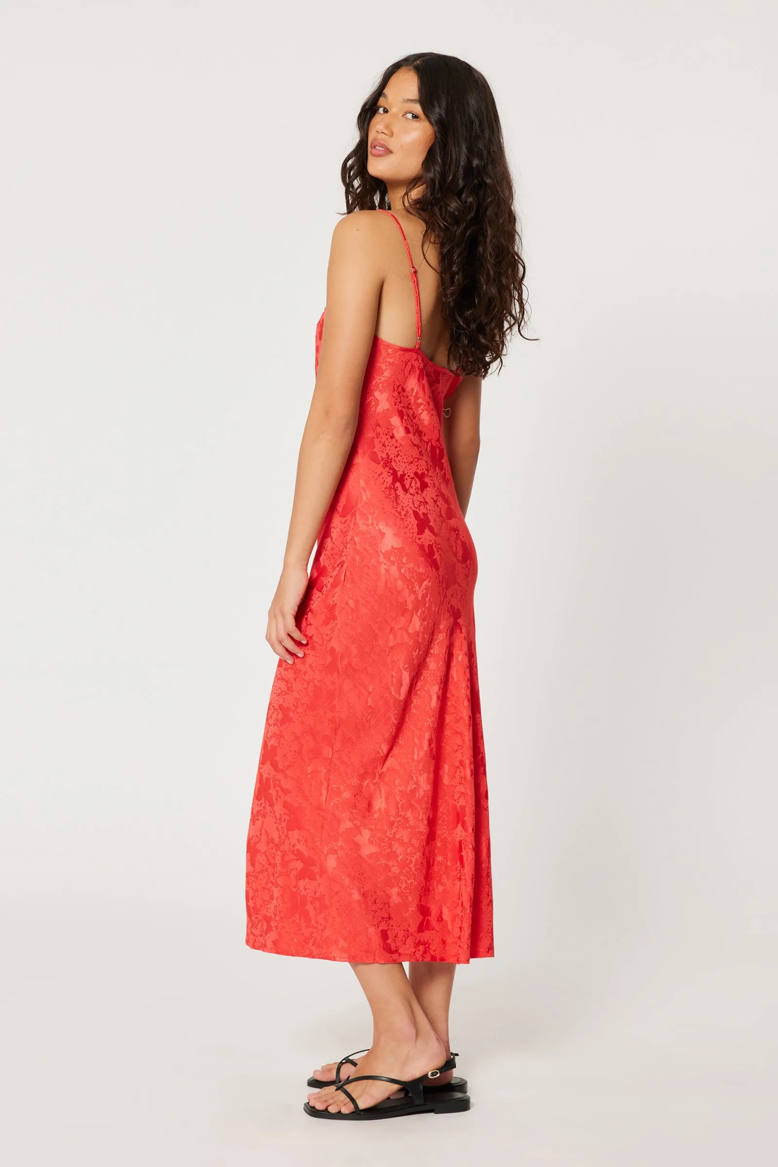 ROLLAS Womens Georgie Slip Jacquard  Dress- Cherry - Image 5