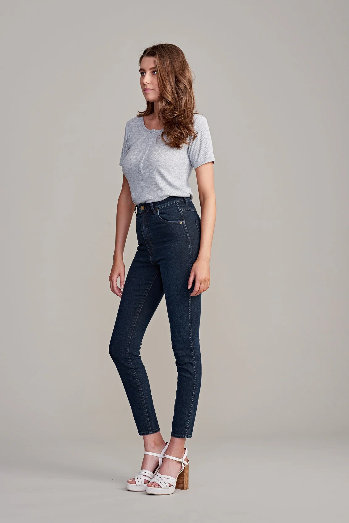 Rollas WOMENS GRANDPA MILLER TEE GREY MARLE - Image 3