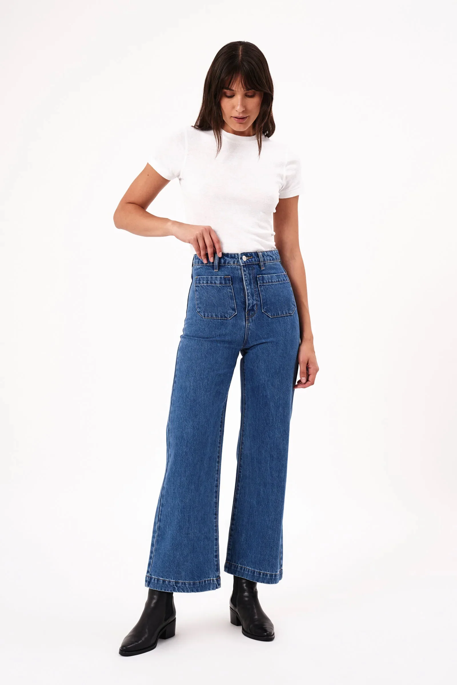 Rollas WOMENS SAILOR JEAN - ASHLEY BLUE - Image 6