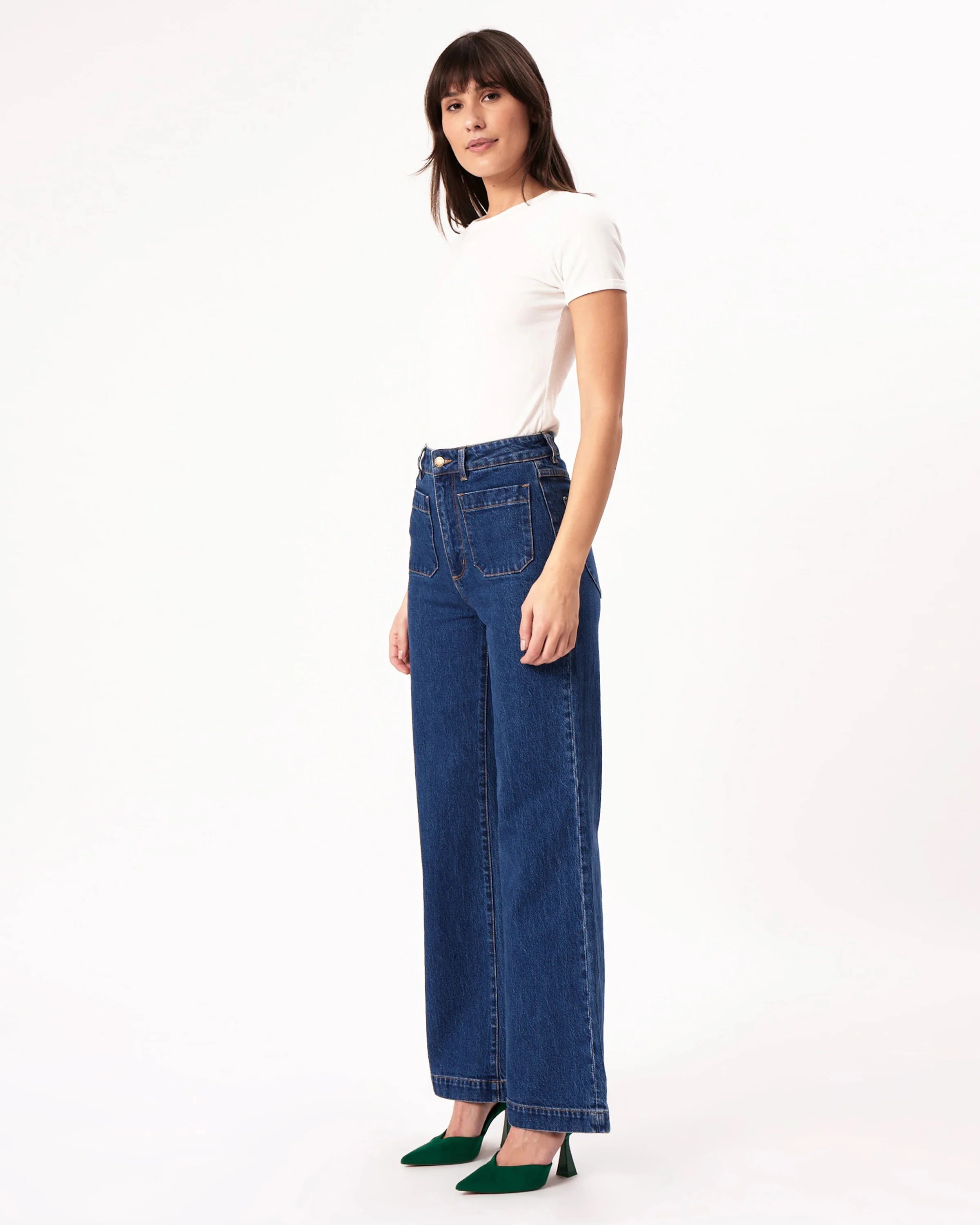 ROLLAS Womens Sailor Jean Eco Ruby Blue - Organic Dark Blue - Image 4