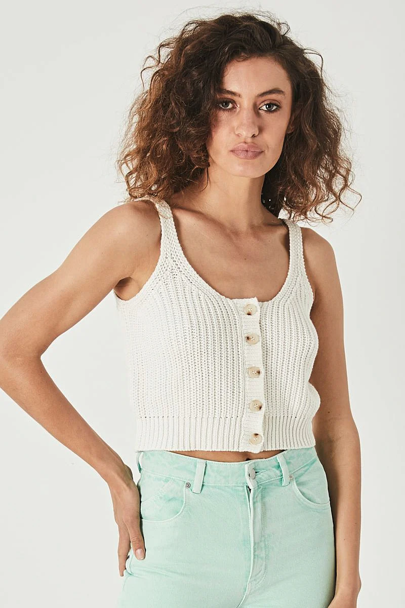 Rollas WOMENS SAILOR KNIT TANK - VINTAGE WHITE - Image 4