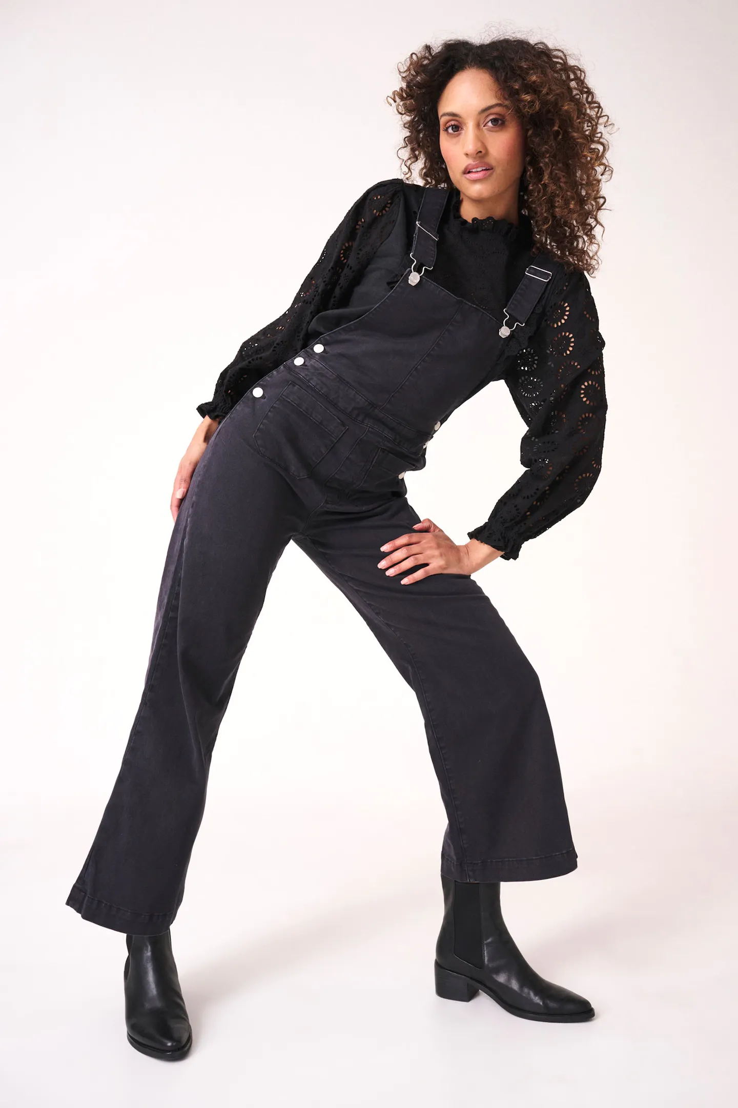 ROLLAS Womens Sailor Overall - Washed Black - Image 2