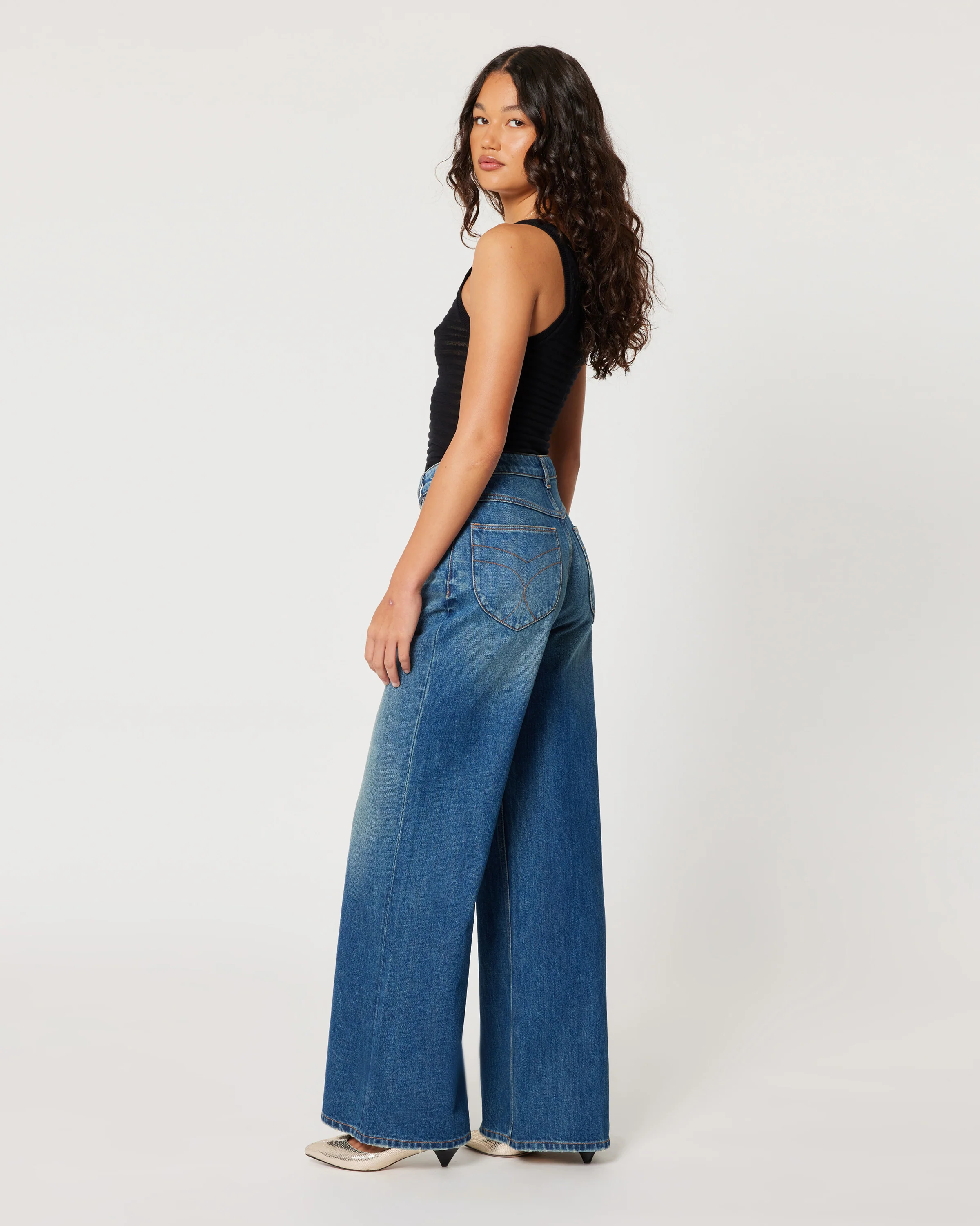 ROLLAS Womens Studio Flare Eclipse - Dark Vintage Blue - Image 4