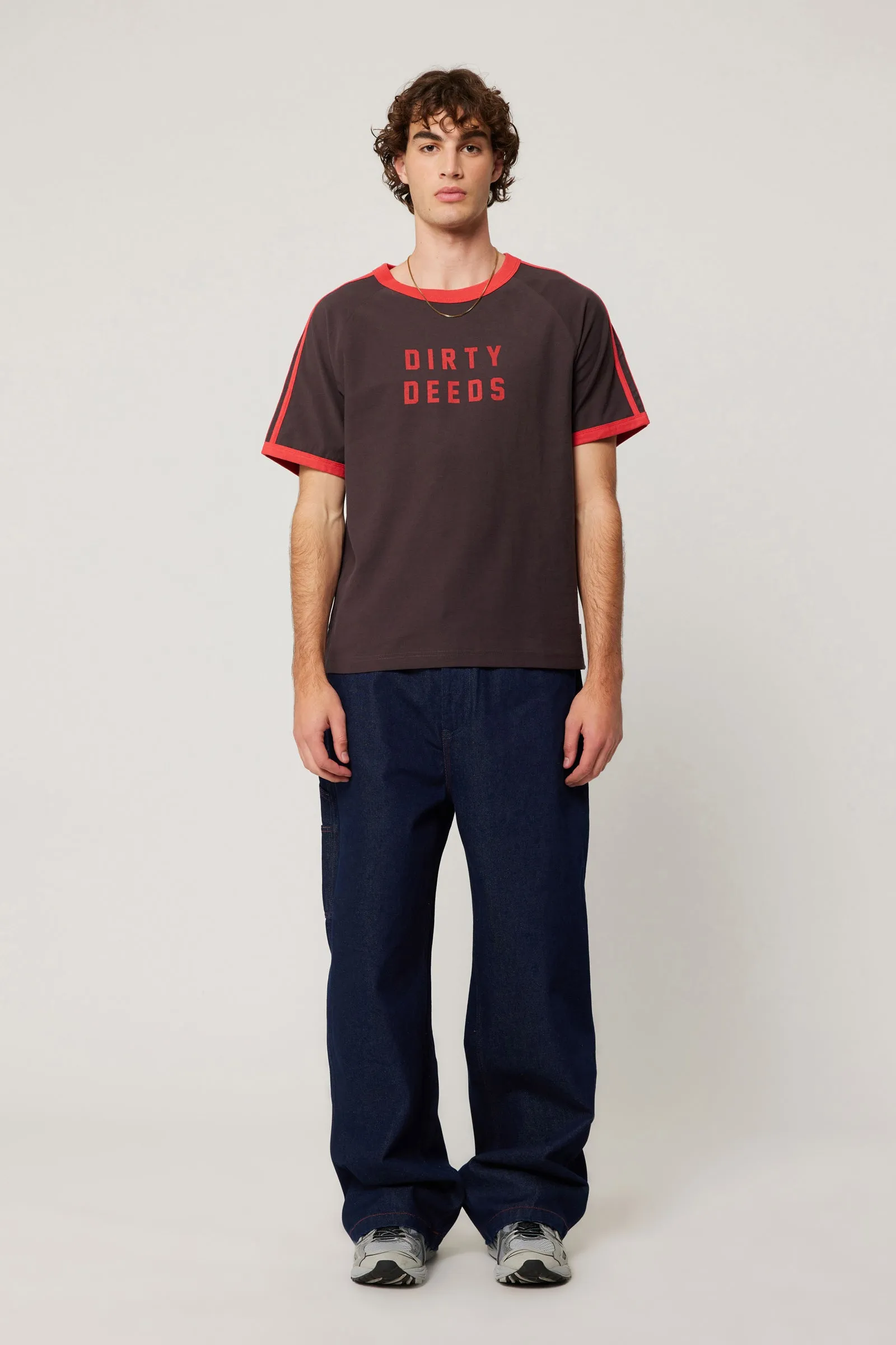 ROLLAS x ACDC Mens Dirty Deeds Ringer Tee - Washed Black - Image 5