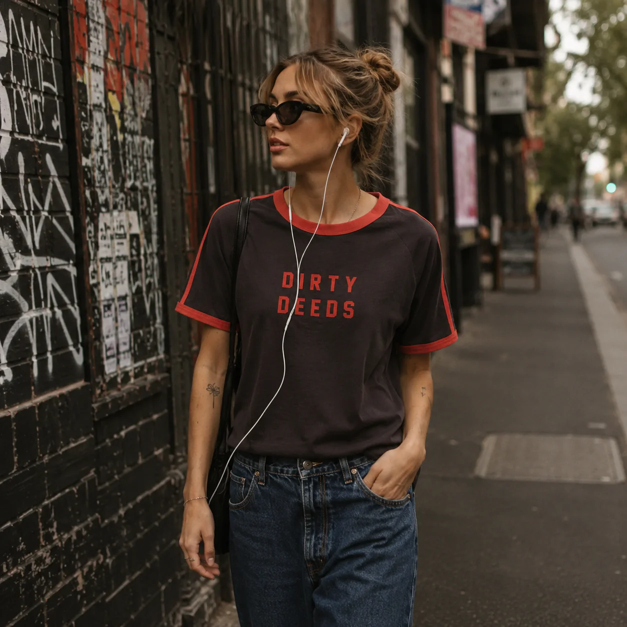 ROLLAS x ACDC Mens Dirty Deeds Ringer Tee - Washed Black - Image 7