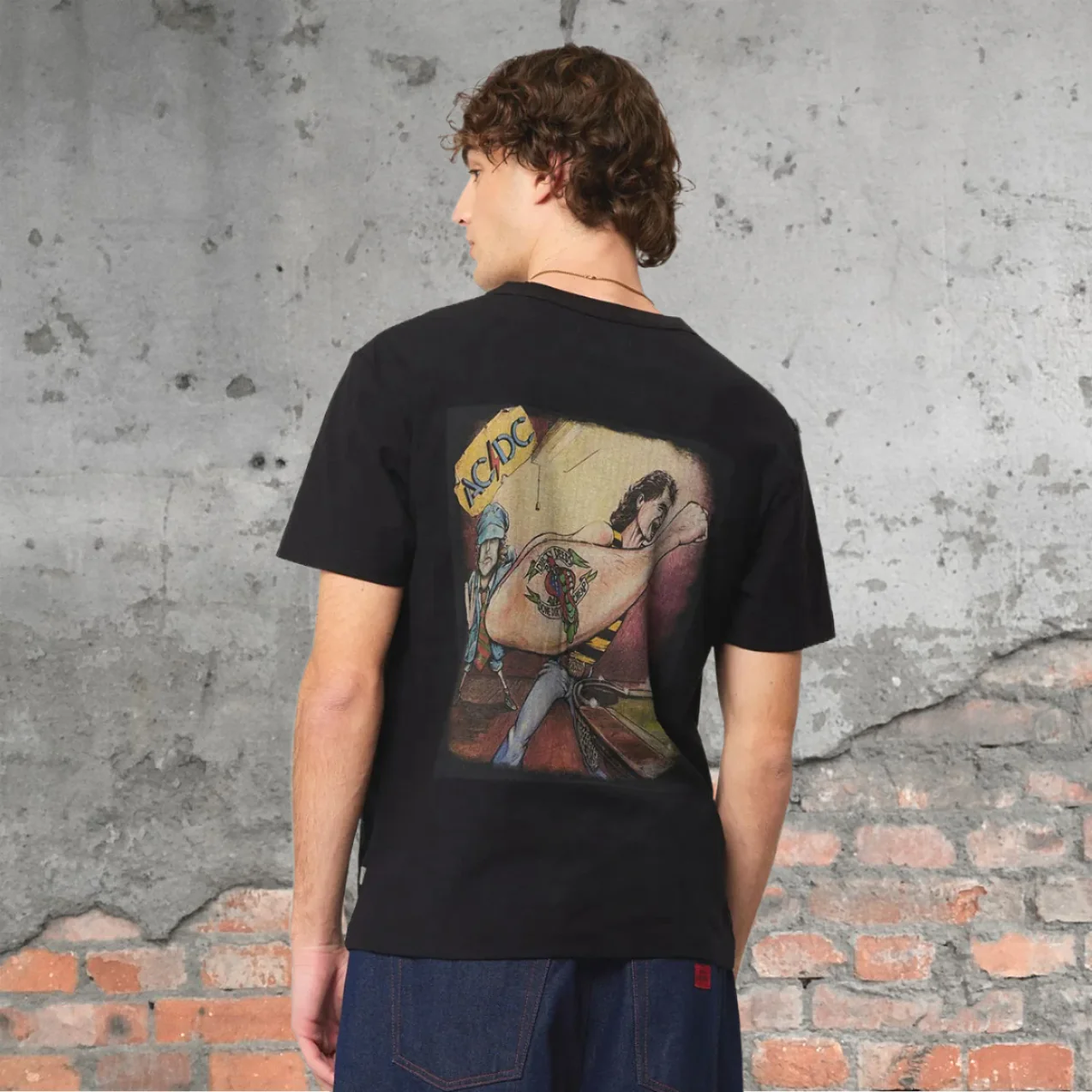 ROLLAS x ACDC Mens Lightning Logo Tee - Black - Image 6