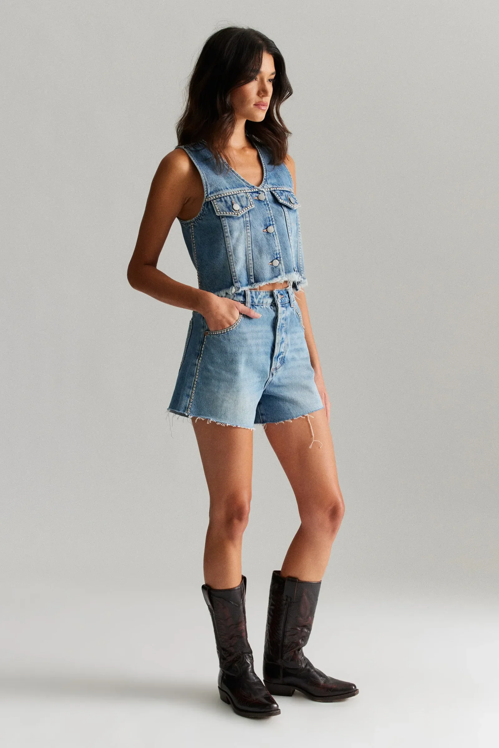 ROLLAS x ACDC Womens Morgan Vest - Stud - Image 7