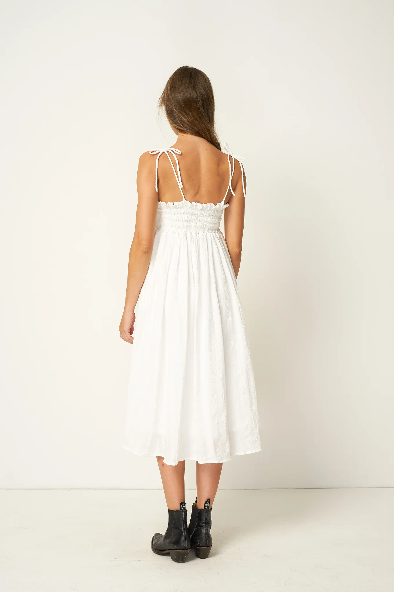 Rue Stiic FONTANA MIDI DRESS WHITE - Image 3