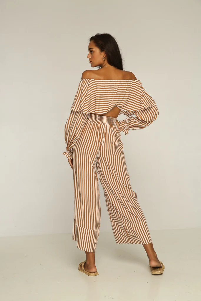 Rue Stiic Womens ANNI LACED PANT GOLD STRIPE - Image 3