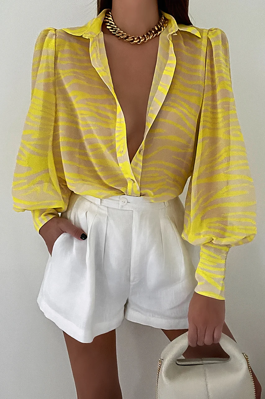 RUNAWAY THE LABEL Womens Fleetwood Blouse - Chiara Yellow