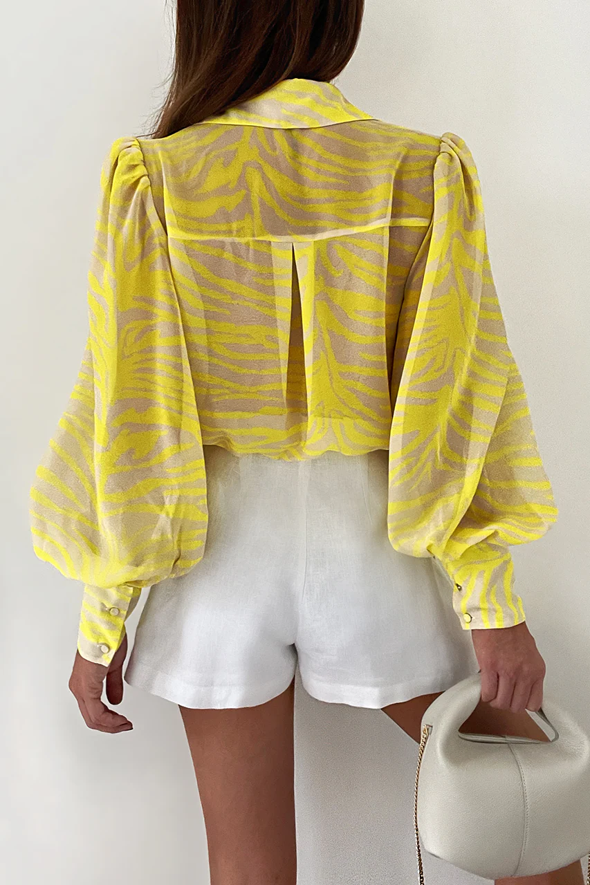 RUNAWAY THE LABEL Womens Fleetwood Blouse - Chiara Yellow - Image 4