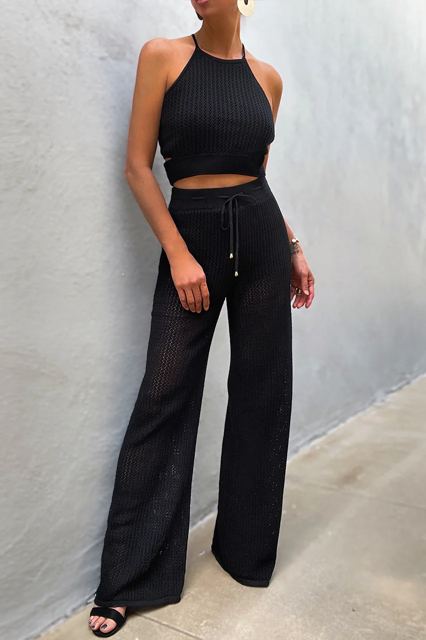 Runaway The Label WOMENS JORDINA KNIT TOP - BLACK - Image 2